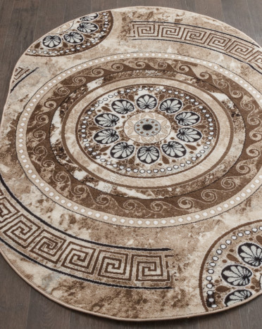 Ковер российский d300 Valencia Delux (Хит-сет, бежевый, коричневый)