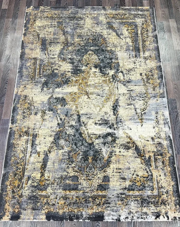 Ковер турецкий A2074A Lisa (Полиэстер, желтый, серый)