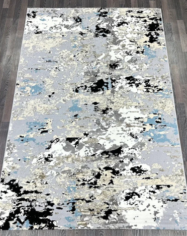 Ковер турецкий B035A SANANDAJ (Полиэстер хит-сет, бежевый, серый, голубой)