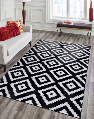 Ковер российский AC14 SILVER (Полипропилен, черный, серый, белый)