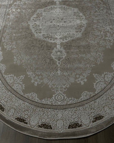 Ковер турецкий GL038A NENSI (Хит-сет, бежевый) овальный