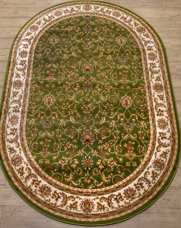 Ковер российский 20624-22111 Акварель (PP Heatset Высокоплотный, зеленый) овальный