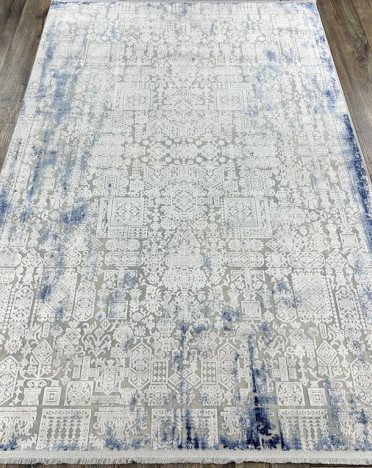 Ковер турецкий 04042A JULIA (Вискоза, синий, серый)