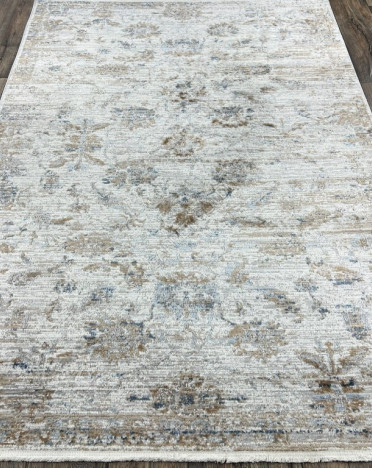 Ковер турецкий FU55A MISSHA (Полиэстер, бежевый, синий, серый)