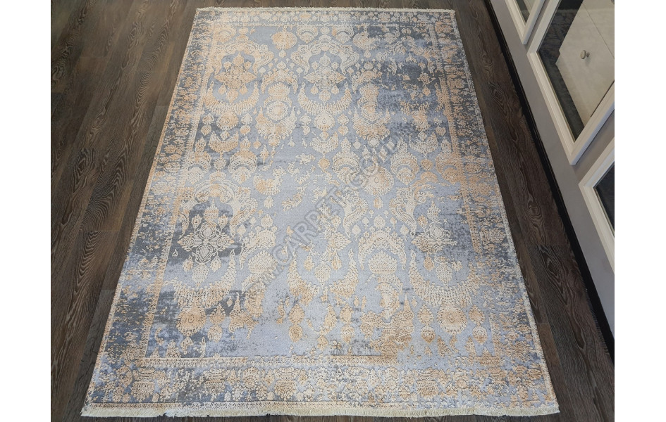 Безворсовый ковер лофт дизайн BANCO BANCO P1055 GREY-YELLOW