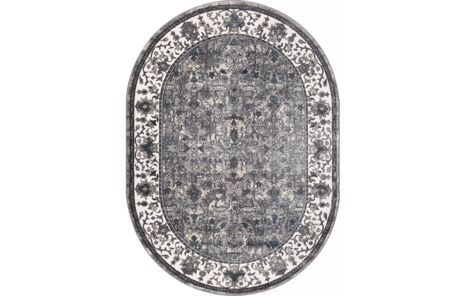 Ковер D741 - CREAM-GRAY - Овал - коллекция ATLANTIS