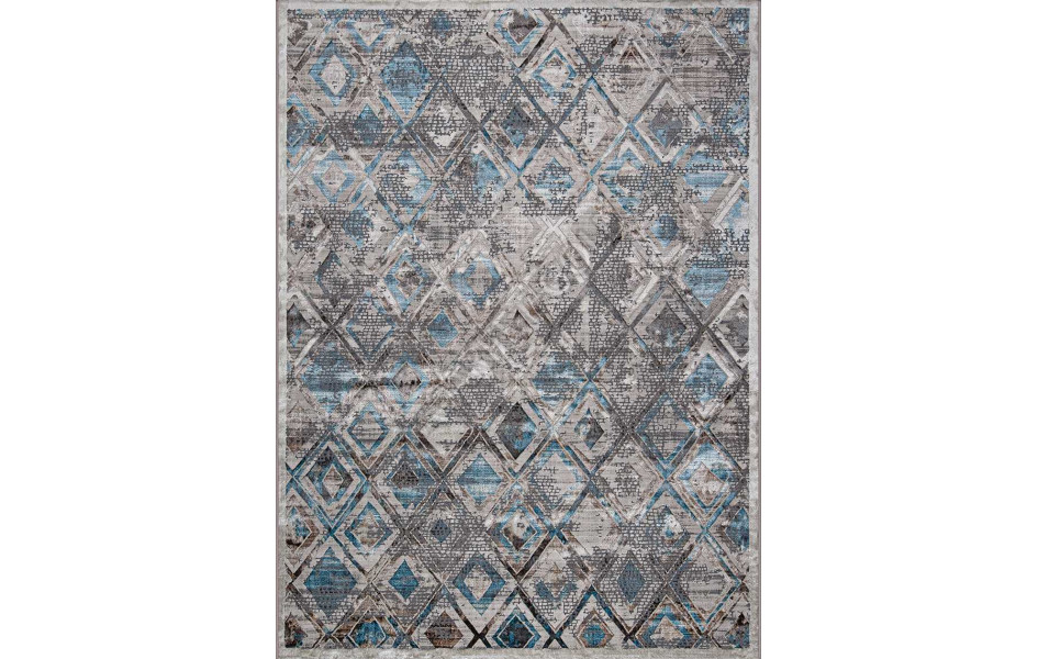 Геометрический ковер с ромбами 37910A STAN BLUE FLS / BEIGE FLS Roma