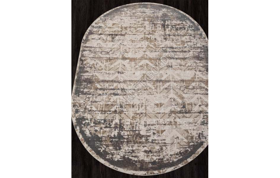 Ковер M035A - BONE / GRAY - Овал - коллекция SIESTA